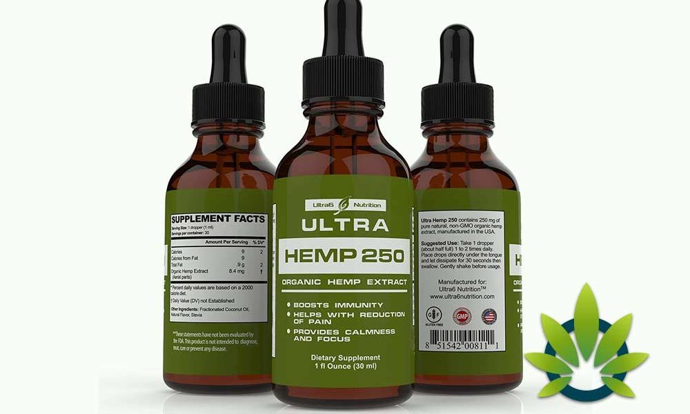 Ultra6 Nutrition Ultra Hemp 500 Hemp Extract Oil Drops with MCT Fatty