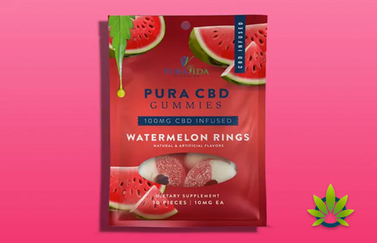New Watermelon CBD Gummy Rings by Pura Vida Vitamins Take Home Buyer's Choice Award