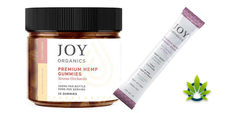 joy organics gummies and energy drink