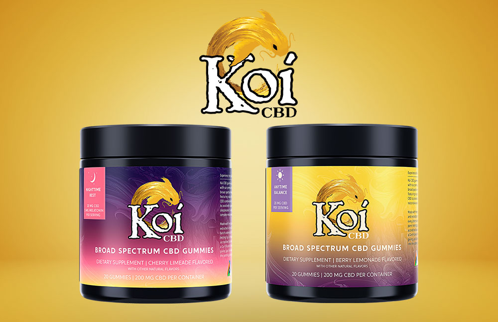 New Koi CBD Anytime Balance and Nighttime Rest Gummies with Koi PRIZM